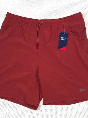 Reebok Glider Running Shorts 7 Inseam Mens Sz XL Retro Red Slim Quick Dry NWT
